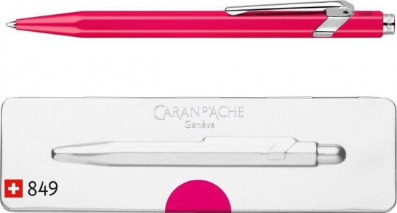 Ручка шариковая Caran d`Arche 849 Pop Line Fluo, фиолетовая, в пластиковом футляре, размер M