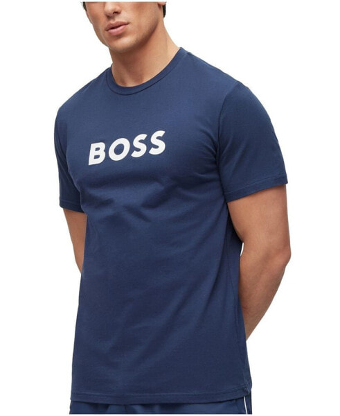 Men's Cotton Contrast Logo Relaxed-Fit T-shirt