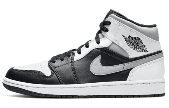 Кроссовки Nike Air Jordan 1 Mid White Shadow (Белый, Черный)