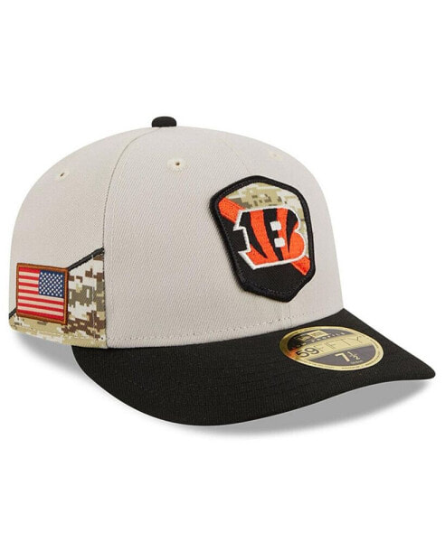 Men's Stone, Black Cincinnati Bengals 2023 Salute To Service Low Profile 59FIFTY Fitted Hat