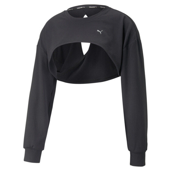 Толстовка Puma Forever Luxe Cloudspun Cropped Crew - Black