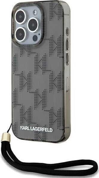 Karl Lagerfeld Karl Lagerfeld KLHCP15LHKDPNSK iPhone 15 Pro 6.1" czarny/black hardcase IML Mono KL Pattern & Cord