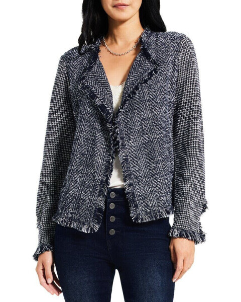 Nic+Zoe Fringe Mix Knit Jacket Women's