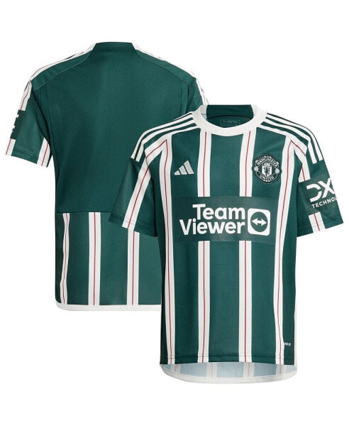 Футболка для малышей adidas Манчестер Юнайтед 2023/24 в гостях, зеленая