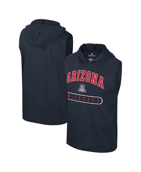 Men's Navy Arizona Wildcats Varsity Sleeveless Hoodie Tank Top