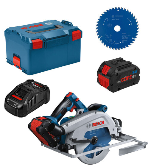 Bosch Akku-Kreissäge BITURBO GKS 18V-68 GC mit 2x 5,5 Ah Procore + Lader in L-Boxx+Sägeblatt