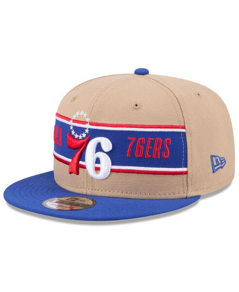 Men's Tan/Royal Philadelphia 76ers 2024 NBA Draft 9FIFTY Snapback Hat