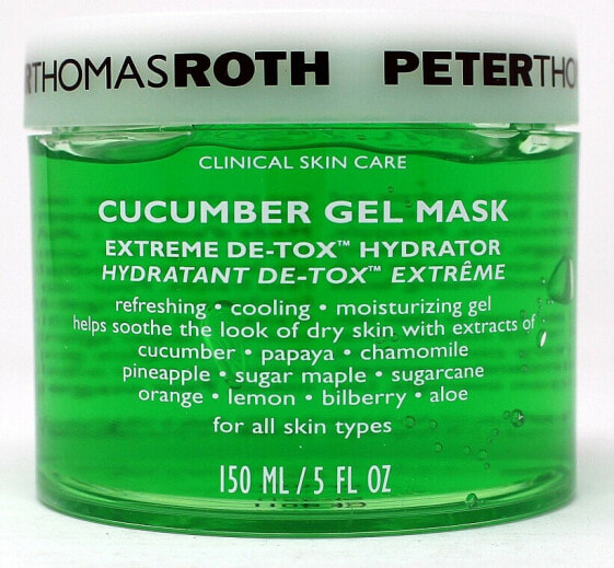 Feuchtigkeitsspendende Gesichtsmaske mit Gurkenextrakt - Peter Thomas Roth Cucumber Gel Mask Extreme De-Tox Hydrator 30 ml