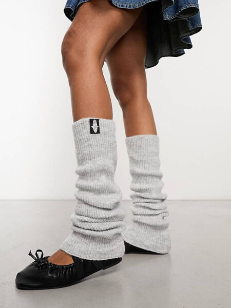 Basic Pleasure Mode bambi leg warmers in grey marl 