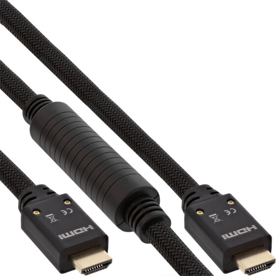 InLine HDMI Active cable - HDMI-High Speed with Ethernet - M/M - Nylon braid - 20m