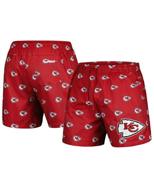 Men's Red Kansas City Chiefs Allover Print Mini Logo Shorts