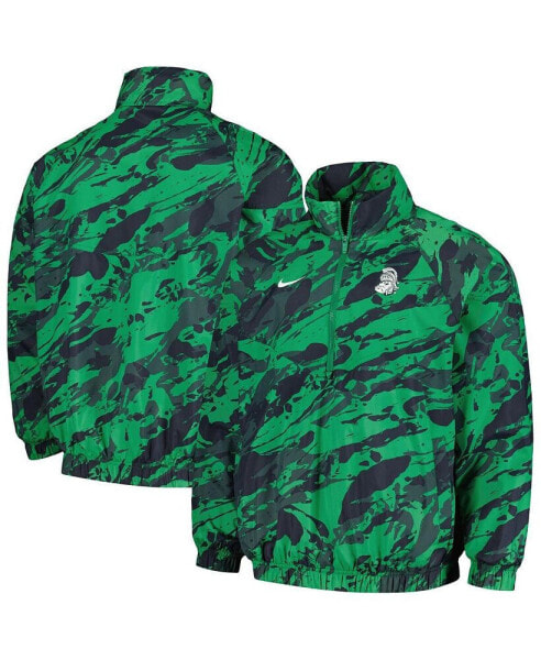 Men's Green Michigan State Spartans Anorak Half-Zip Jacket