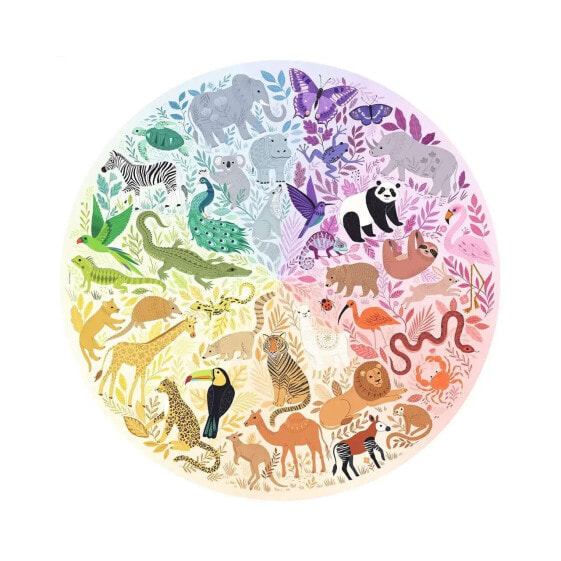 Puzzle rund Farbkreis Tiere