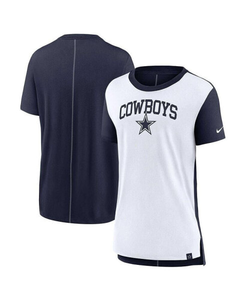 Women's Cream/Navy Dallas Cowboys Wordmark Tri-Blend T-Shirt