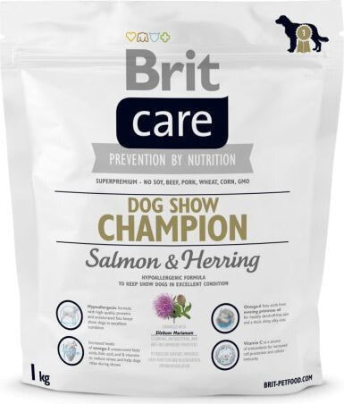 Сухой корм для животных Brit,Care Dog Show Champion, гипоаллергенный, с лососем и сельдью