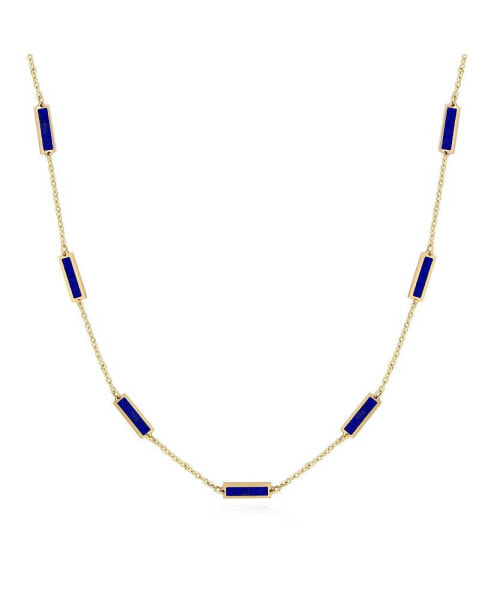 The Lovery lapis Bar Chain Necklace