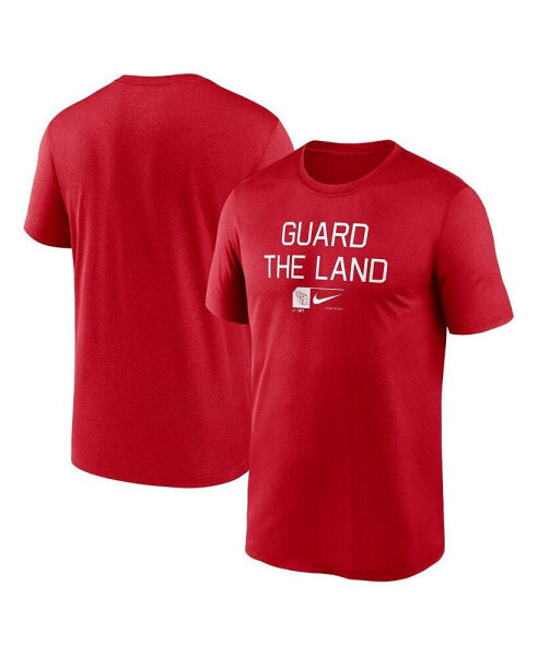 Men's Red Cleveland Guardians Baseball Phrase Legend Performance T-Shirt