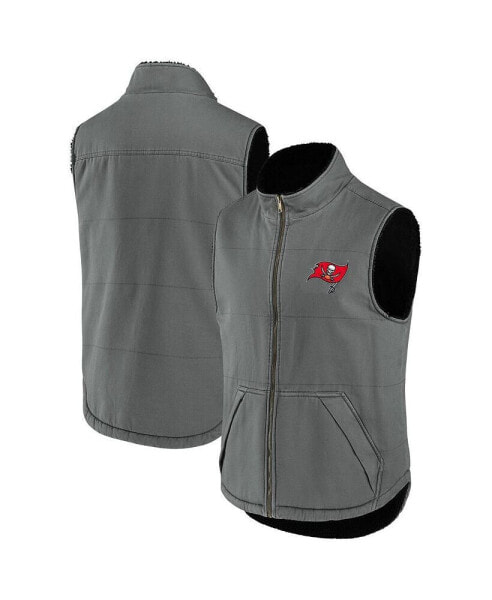 Men's NFL X Darius Rucker Collection By Gray Tampa Bay Buccaneers Sherpa-Lined Full-Zip Vest