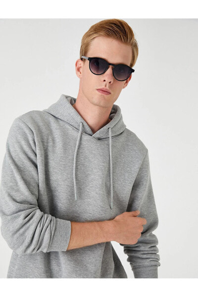 Basic Kapşonlu Sweatshirt