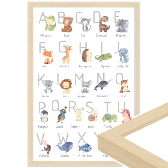 Alphabet englisch gerahmtes Poster