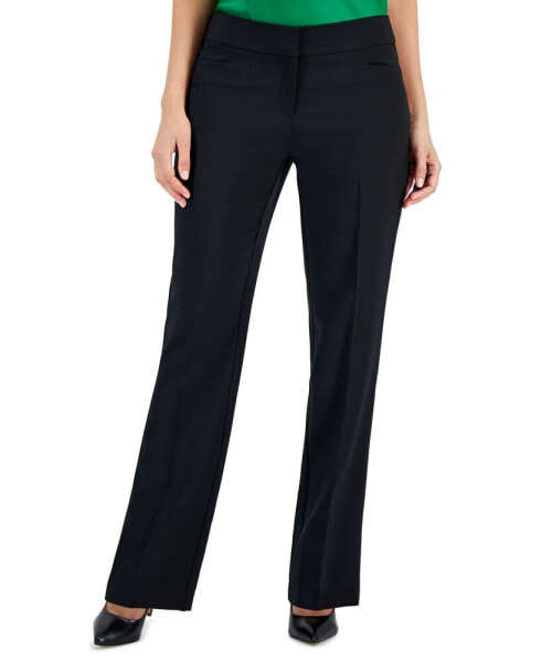 Petite Mid Rise L-Pocket Straight-Leg Pants