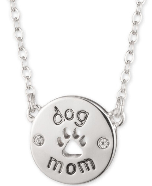 Pet Friends Jewelry silver-Tone Dog Mom Pendant Necklace, 16" + 3" extender