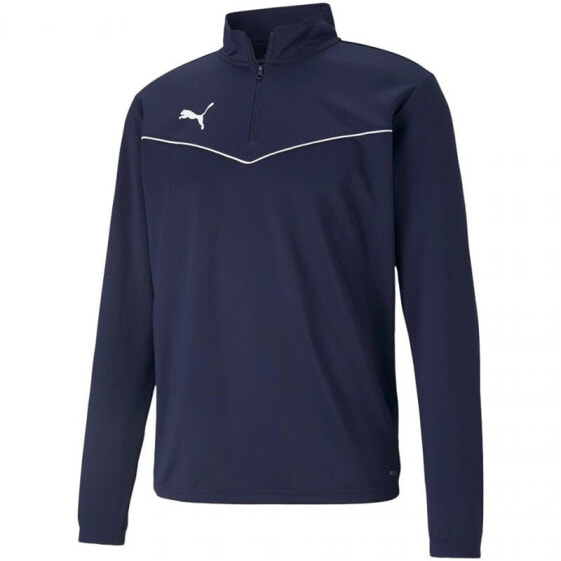 Мужской свитшот спортивный синий с логотипом Puma teamRISE 1 4 Zip Top M 657394 06 sweatshirt