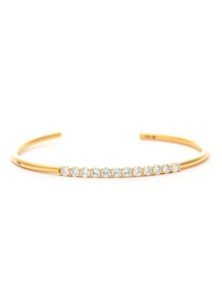 Cubic Zirconia Pave Set Open Bangle