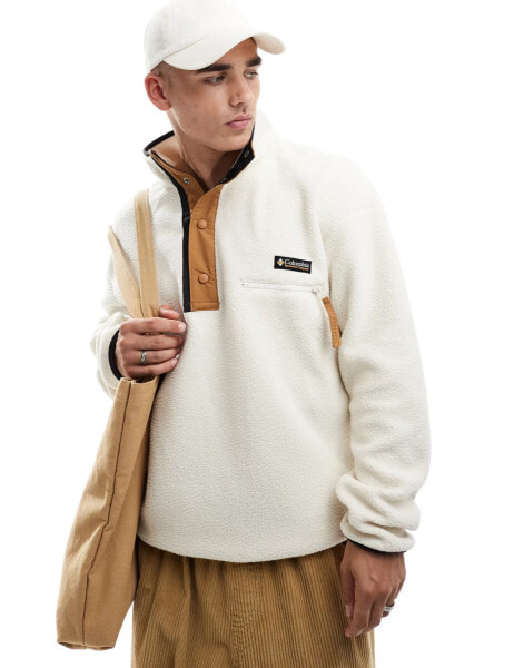 Columbia Helvetia II half snap fleece in white