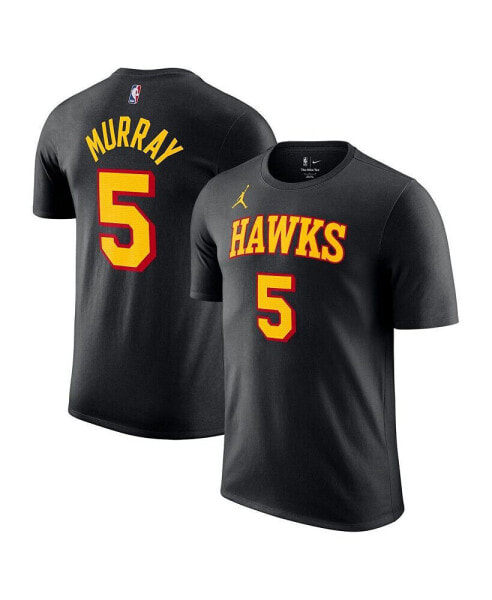 Men's Dejounte Murray Black Atlanta Hawks 2022/23 Statement Edition Name and Number T-shirt