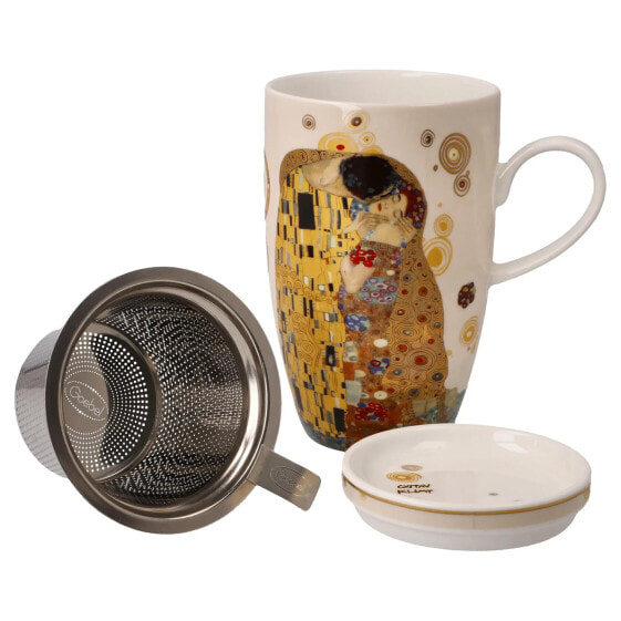 Кружка с чашкой и ситечком Goebel Gustav Klimt Der Kuss