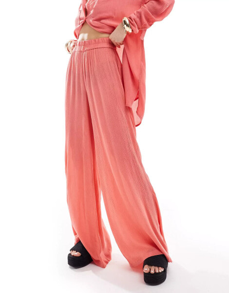 South Beach oversized beach trouser in watermelon