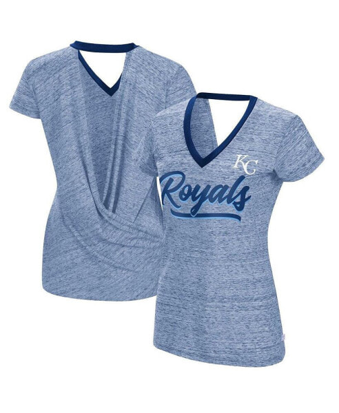 Women's Royal Kansas City Royals Halftime Back Wrap Top V-Neck T-shirt