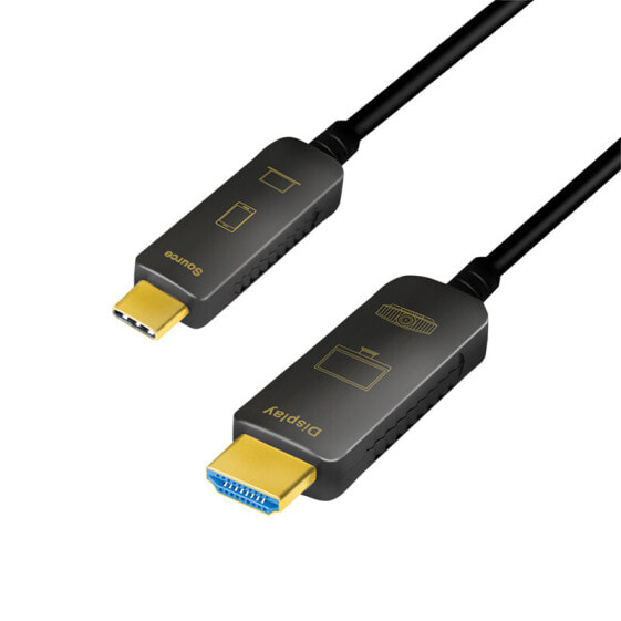 LogiLink CUF0102 - 20 m - USB Type-C - HDMI Type A (Standard) - Male - Male - Straight