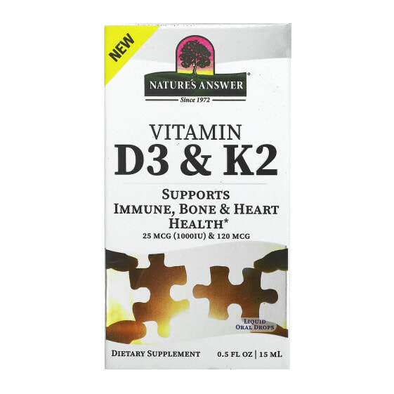 Витамин D3 & K2 Nature's Answer 0,5 унции (15 мл)