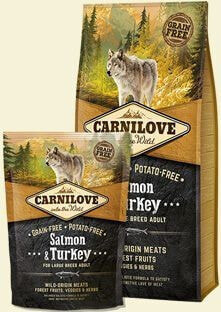 Корм для собак CARNILOVE, For Large Breed Adult , для взрослых больших пород, с лососем и индейкой, 1.5 кг