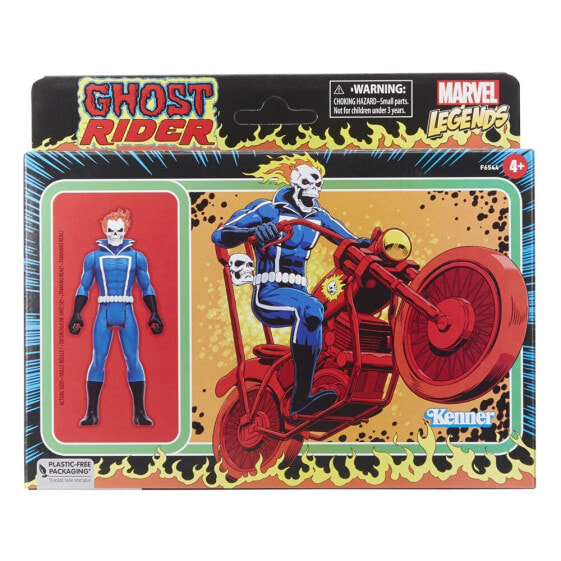 MARVEL Ghost Rider Motorista Fantasma Con Moto Coleccion Retro Figure