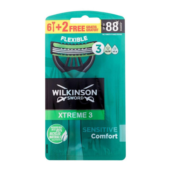 Wilkinson Sword Xtreme 3 Sensitive Comfort 8 St. rasierer für Herren Herrenrasierer 8 St.