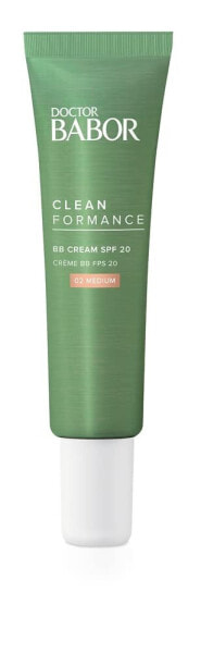 Doctor BABOR Cleanformation BB Cream SPF 20, Tinted Cream with Light Protection, Medium Coverage, for an Even Complexion, Vegan Formula, 1 x 30 ml