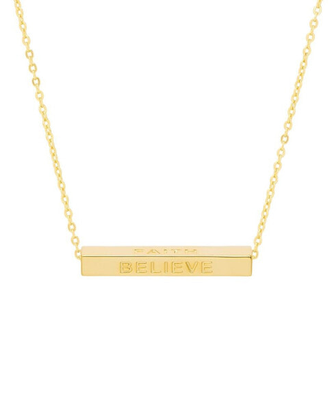 Macy's gold Plated Love, Faith, Believe, Blessed Necklace