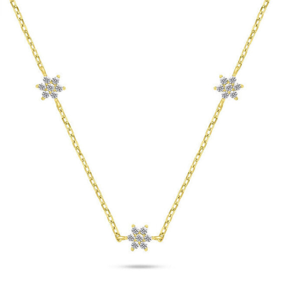 Charming gold plated necklace with zircons NCL109Y