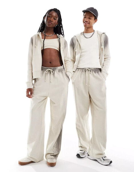 COLLUSION Unisex relaxed joggers in ombre grey wash co-ord