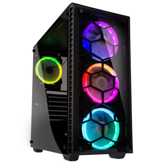 Kolink Observatory RGB Midi-Tower, Tempered Glass - schwarz Window