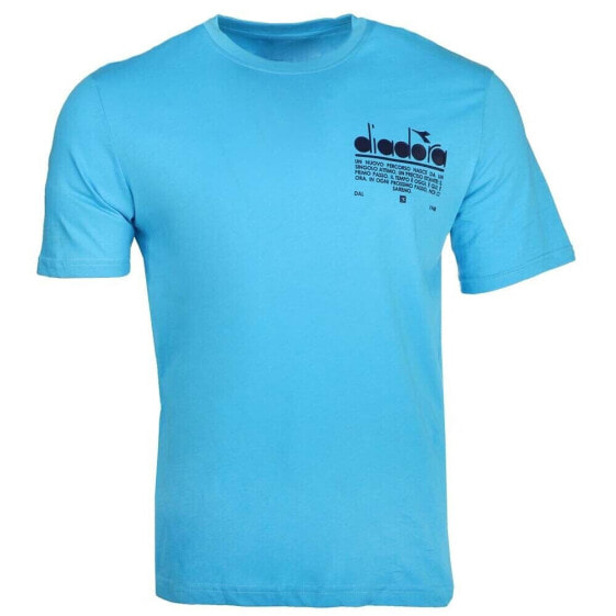 Diadora Manifesto Logo Crew Neck Short Sleeve T-Shirt Mens Blue Casual Tops 1782