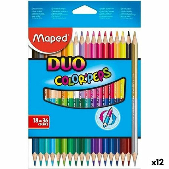 Цветные карандаши MAPED Duo Color' Peps Разноцветный 18 Предметов двойные 12 штук