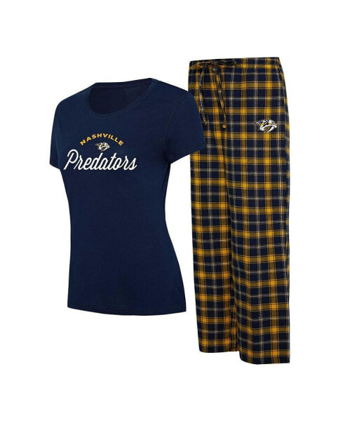 Women's Navy, Gold Nashville Predators Arctic T-shirt and Pajama Pants Sleep Set