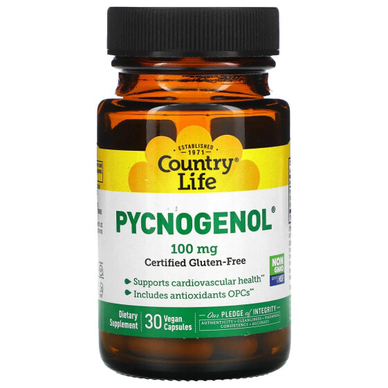 БАД антиоксидантный Country Life Pycnogenol, 100 мг, 30 веганских капсул