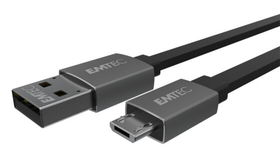 EMTEC T700B - 1.2 m - USB A - Micro-USB B - Black