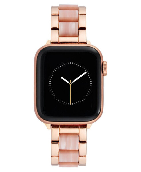 Women's Rose Gold-Tone Alloy and Pink Acetate Bracelet Compatible with 42/44/45/Ultra/Ultra 2 Apple Watch