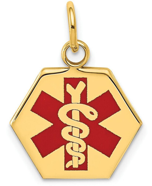Macy's medical Info Hexagon Charm Pendant in 14k Gold
